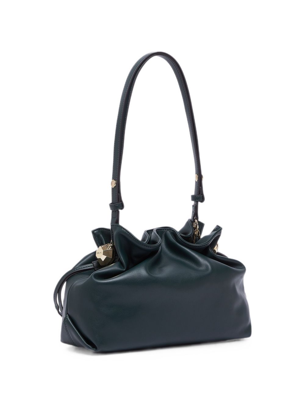 LIUJO Borsa a sacco verde petrolio scuro in ecopelle 