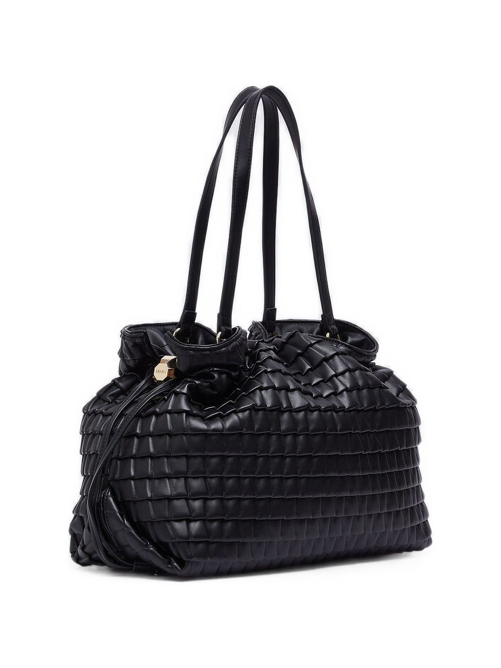 LIUJO Borsa a mano nera in simil-pelle effetto coccodrillo 