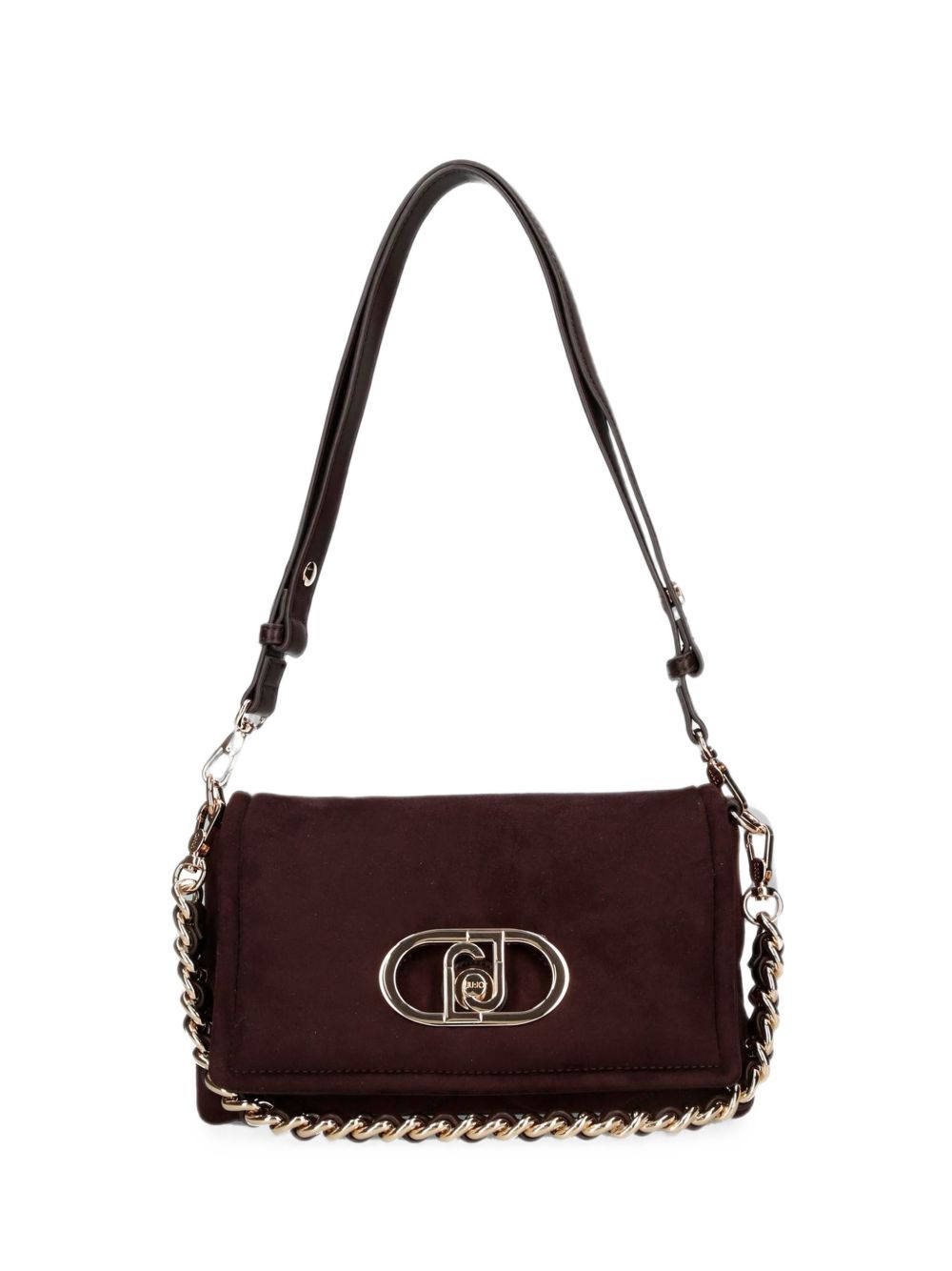 LIUJO Borsa a tracolla marrone in suede similpelle trapuntato 