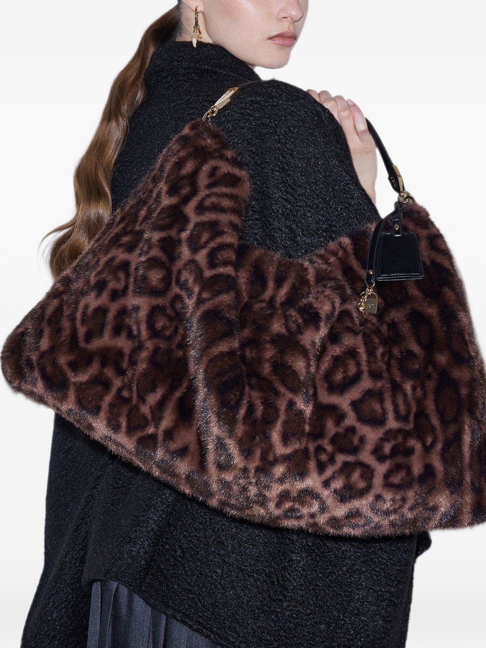 LIUJO Borsa in ecopelliccia con stampa leopardata 