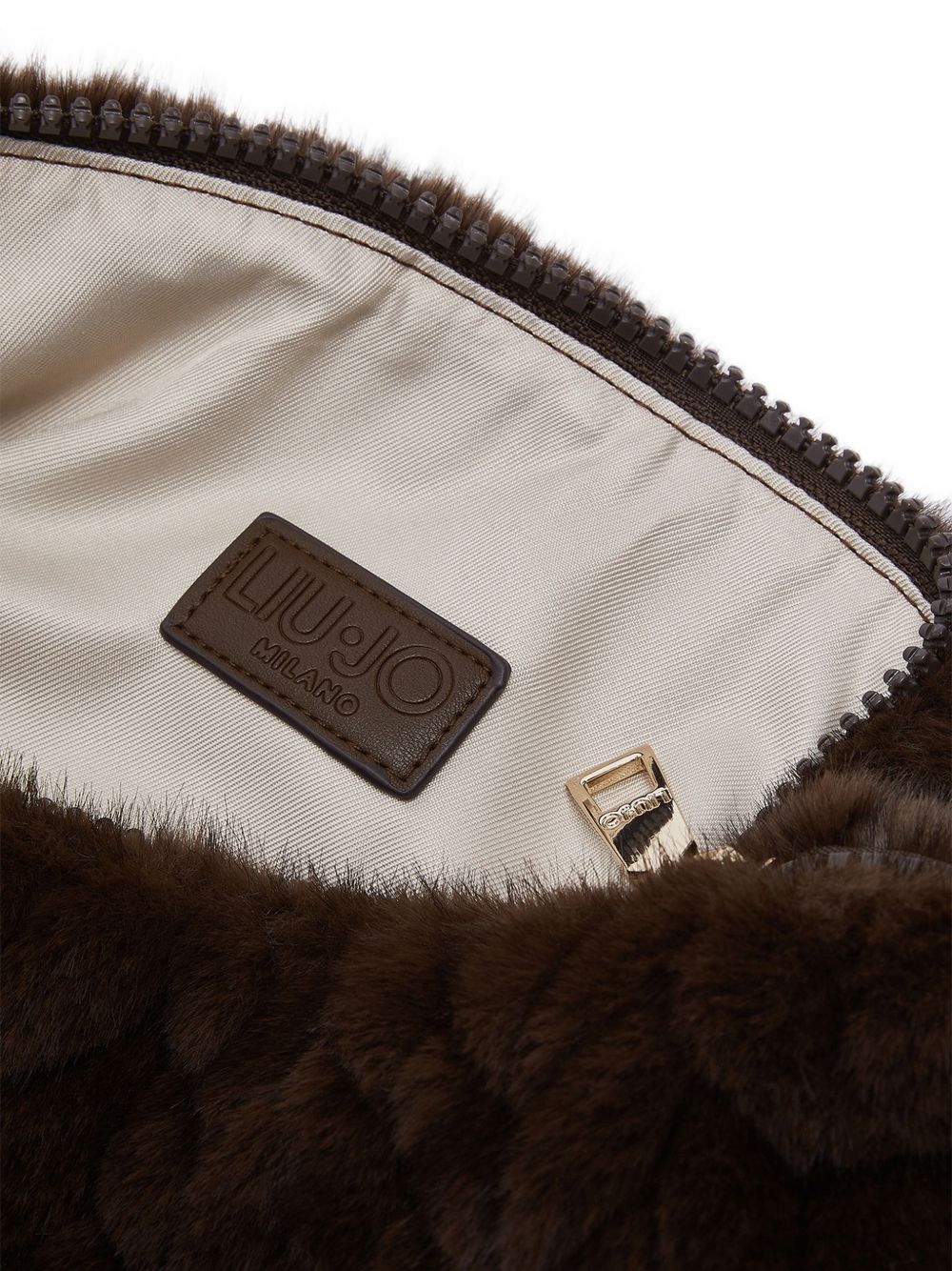 LIUJO Borsa a spalla in ecopelliccia marrone 