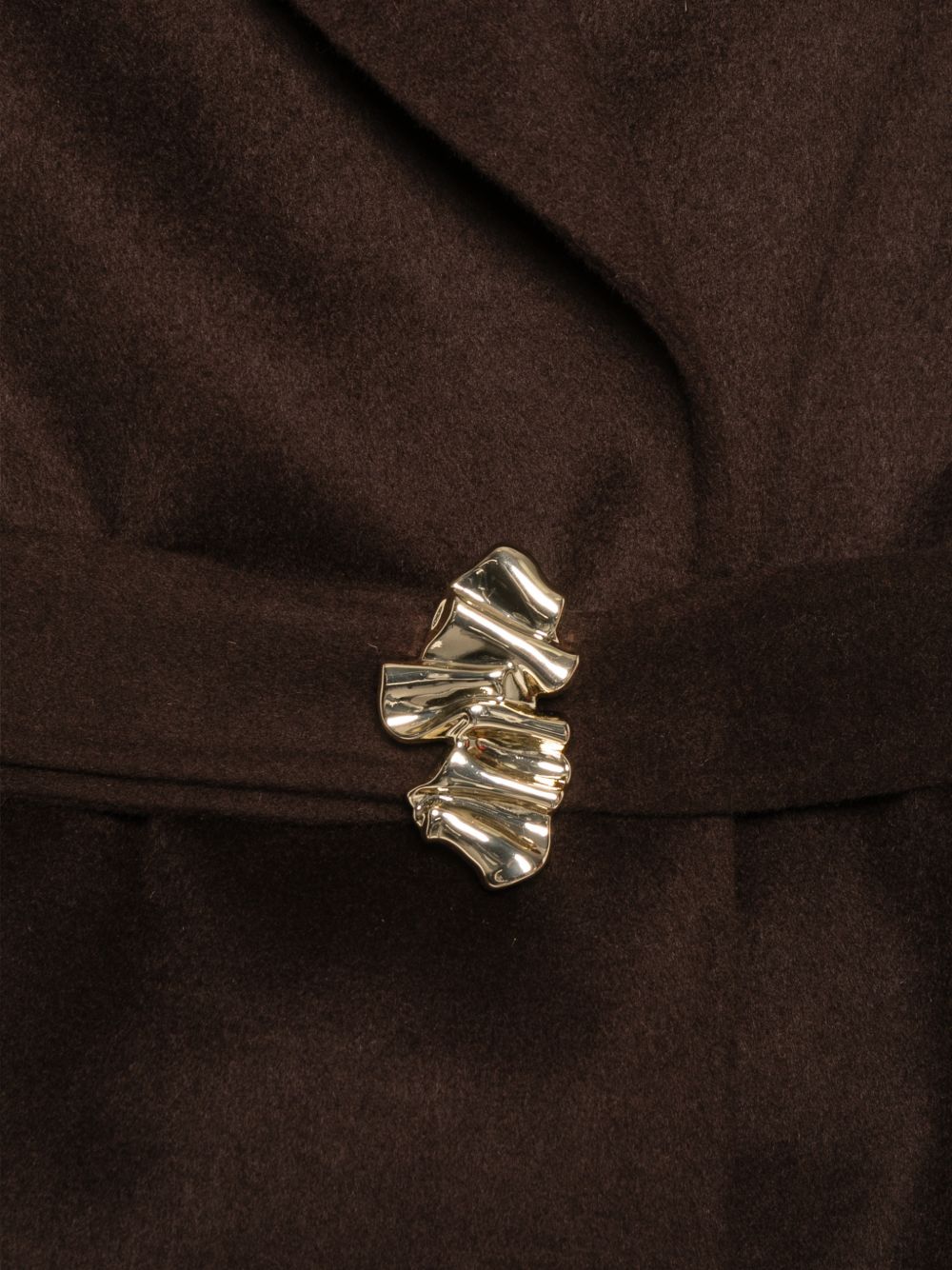 LIUJO Cappotto lungo marrone con cintura in vita 
