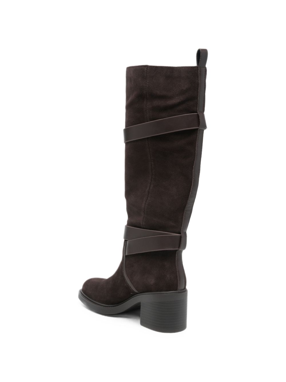 LIUJO Stivali alti Colby Moka in suede con fibbie 