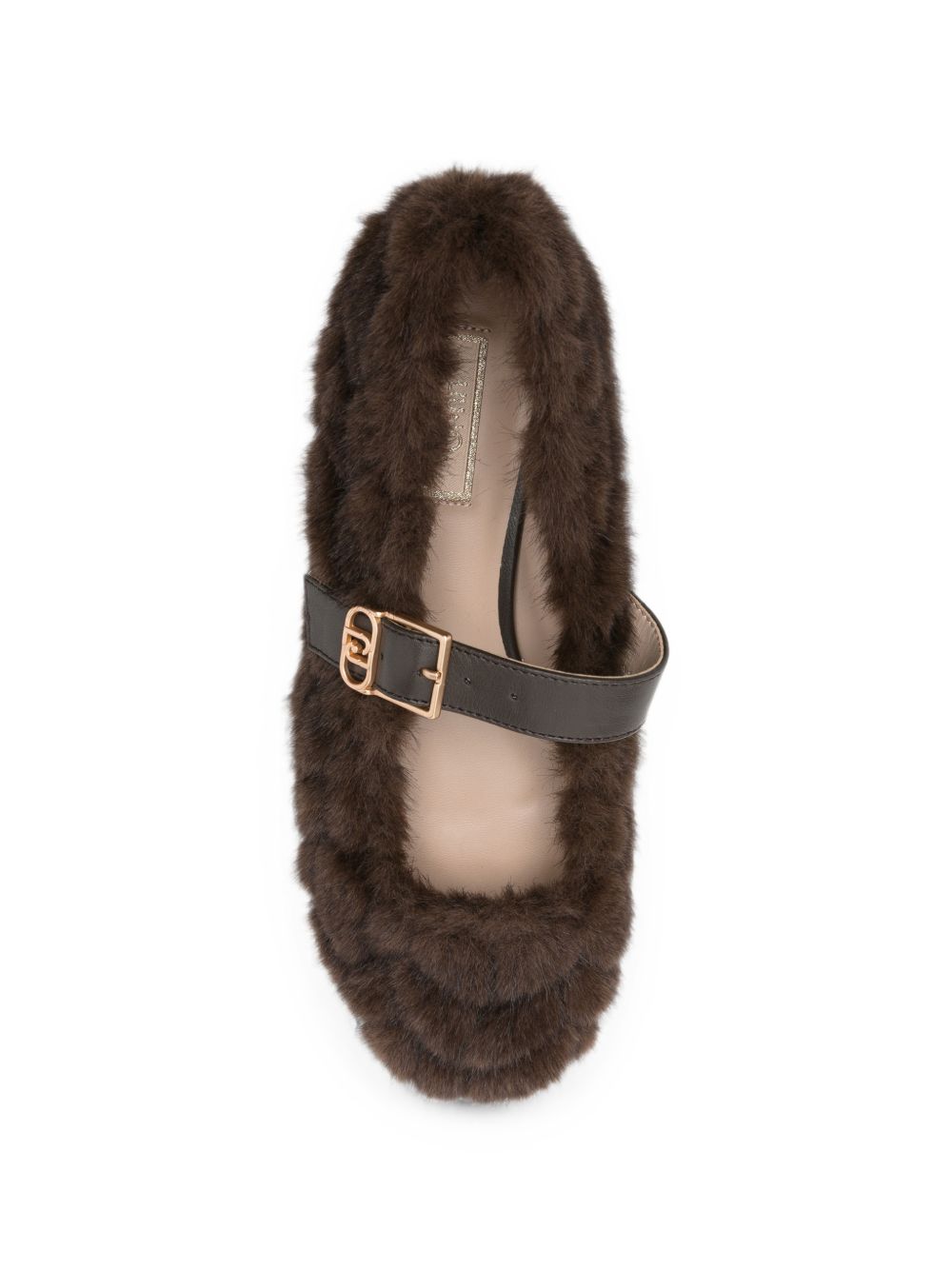 LIUJO Ballerine Brigitte 11 in fur color Moka 