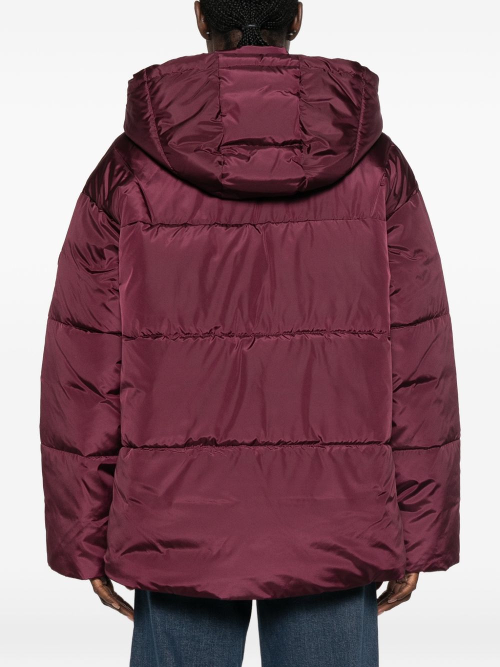 LIUJO Ecopelliccia marrone con cappuccio e tasche 