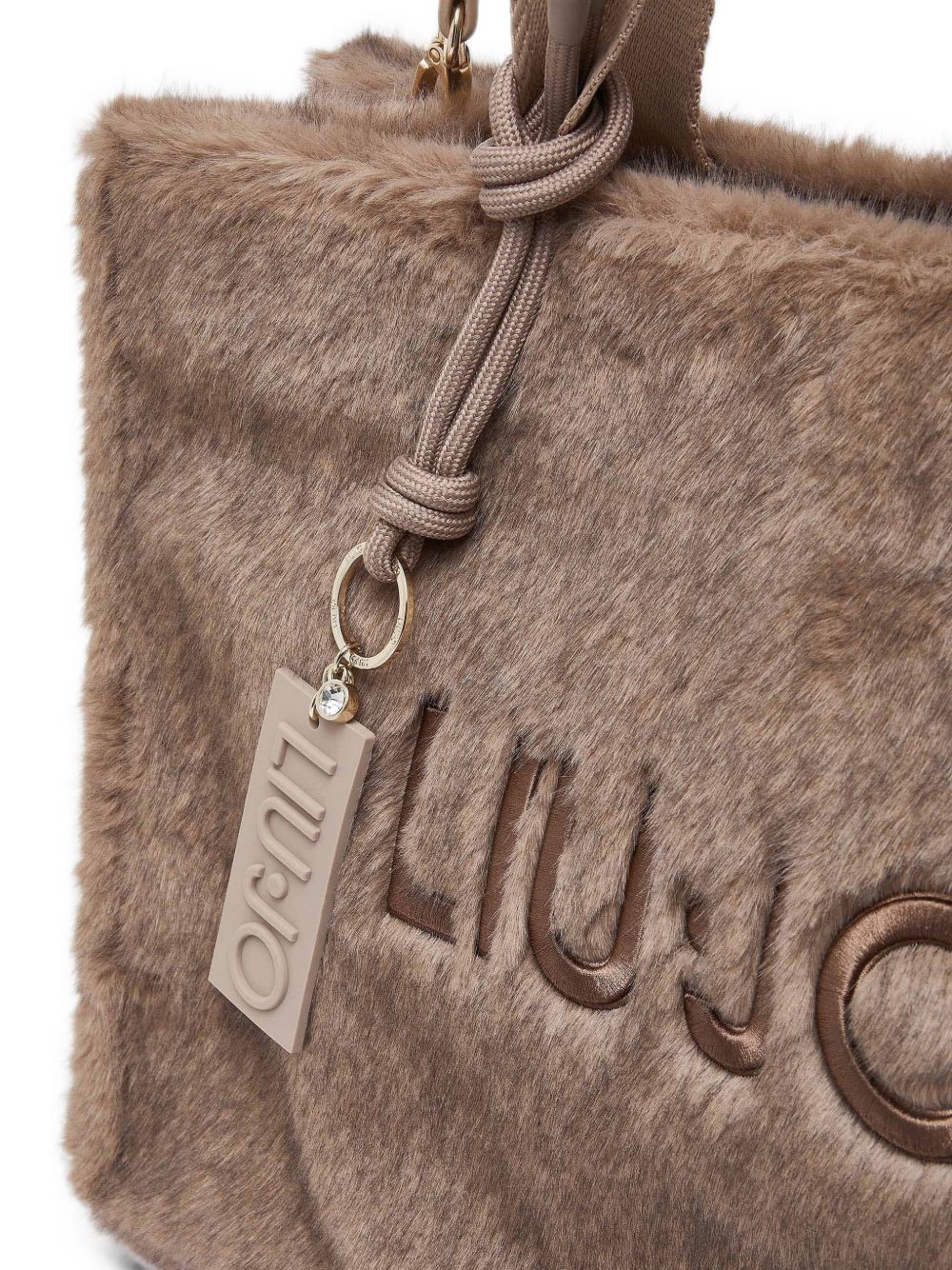 LIUJO Borsa a mano in ecopelliccia con logo 