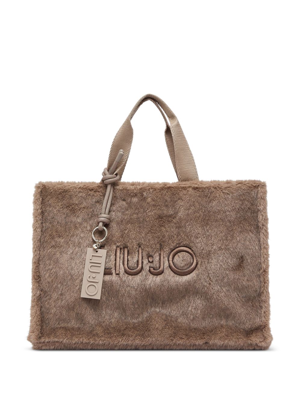 LIUJO Borsa a mano in ecopelliccia con logo 