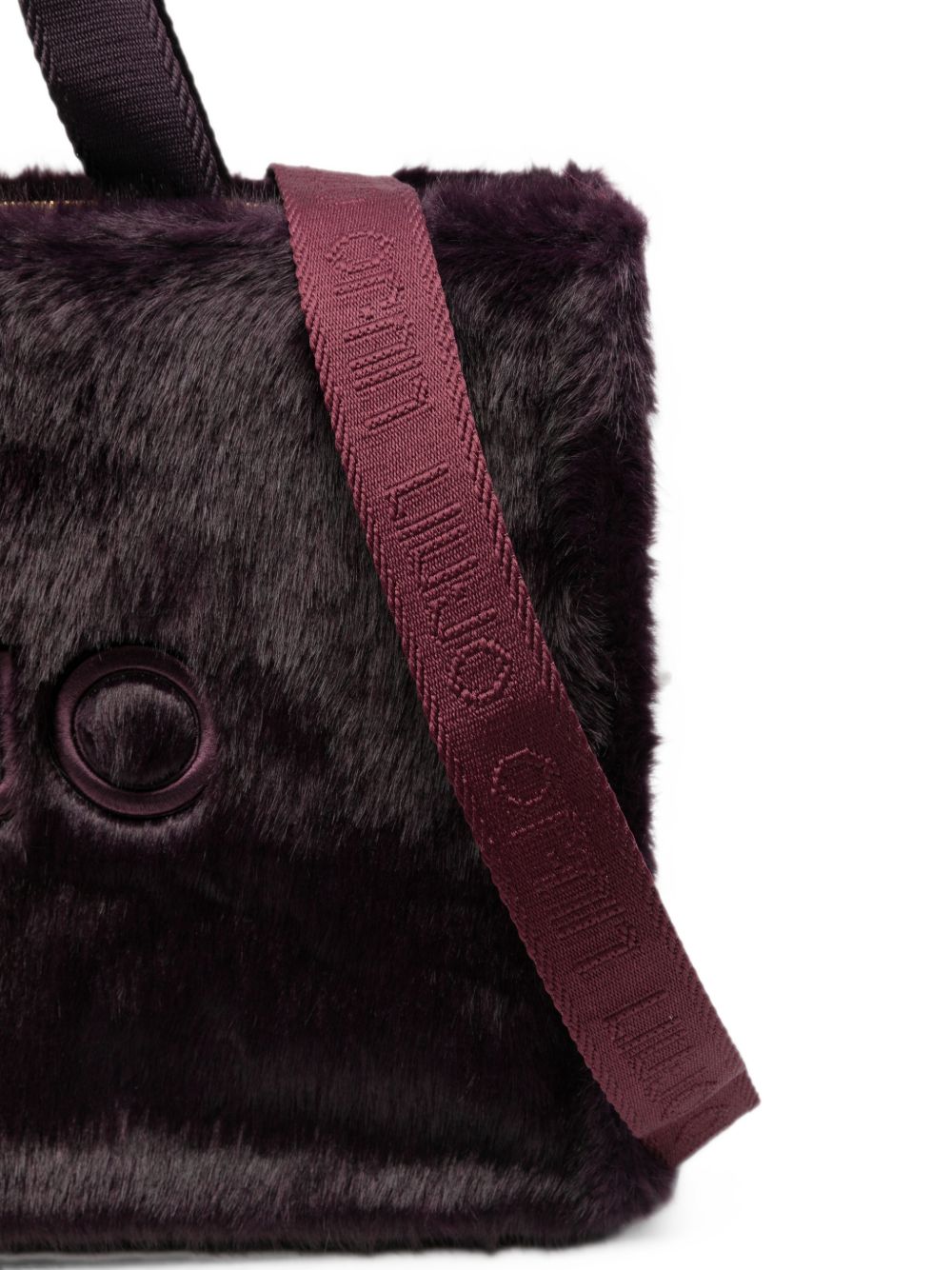 LIUJO Borsa tote a mano in ecopelliccia viola scuro 