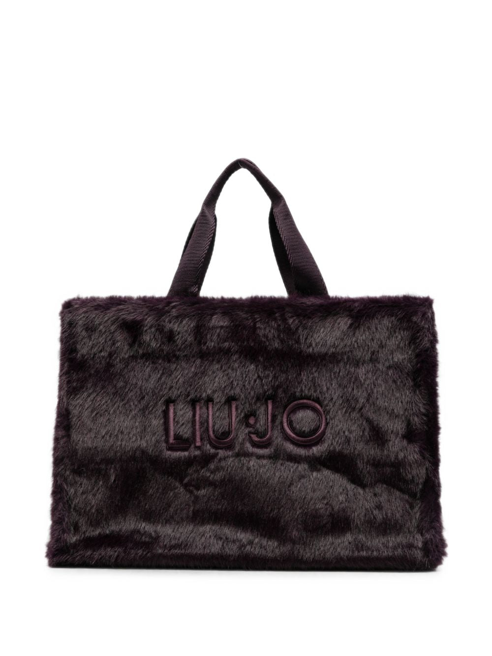 LIUJO Borsa tote a mano in ecopelliccia viola scuro 