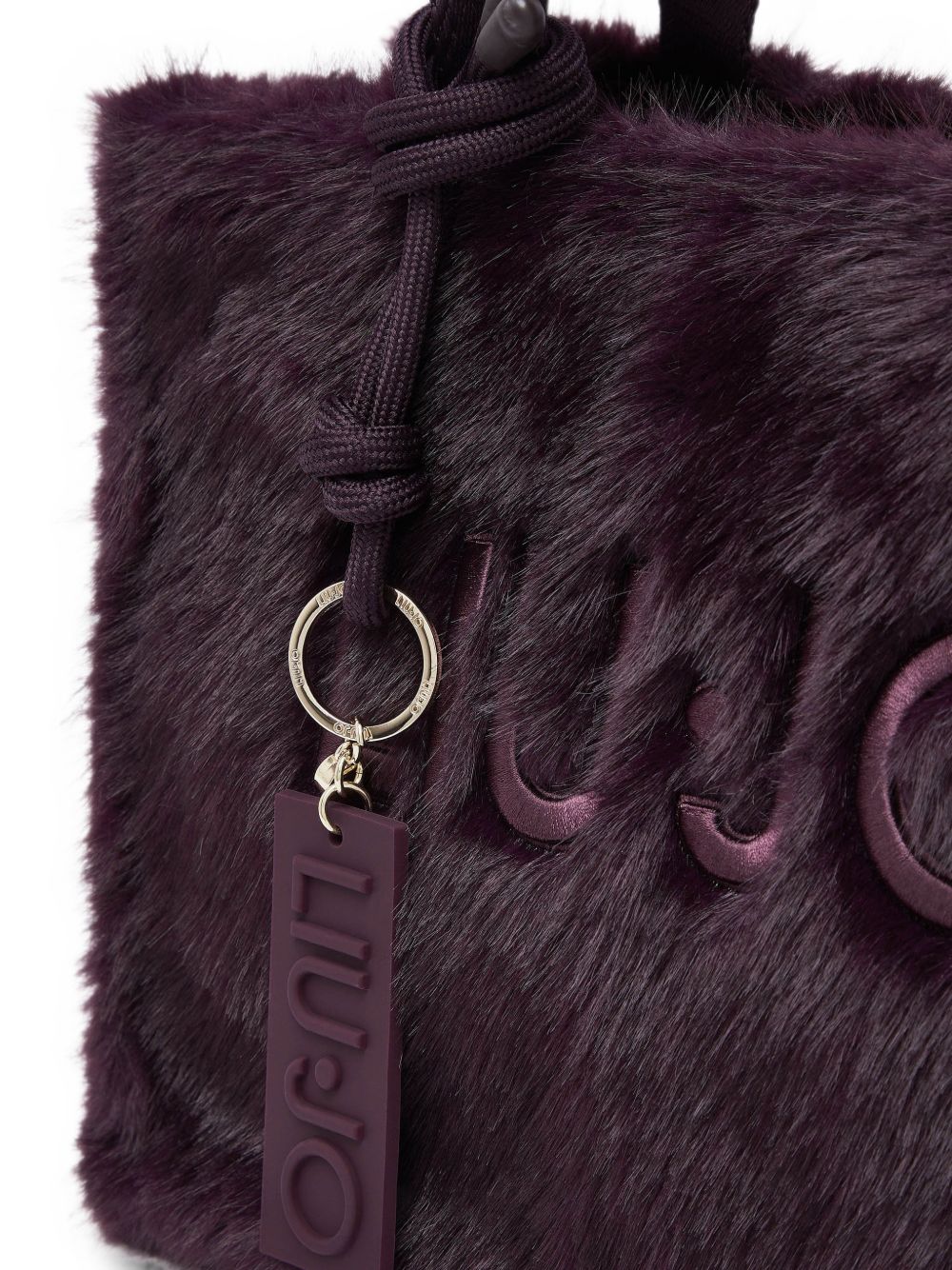 LIUJO Borsa tote a mano in ecopelliccia viola 
