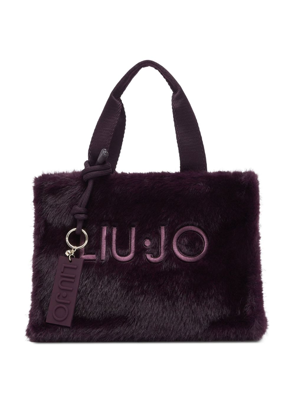 LIUJO Borsa tote a mano in ecopelliccia viola 