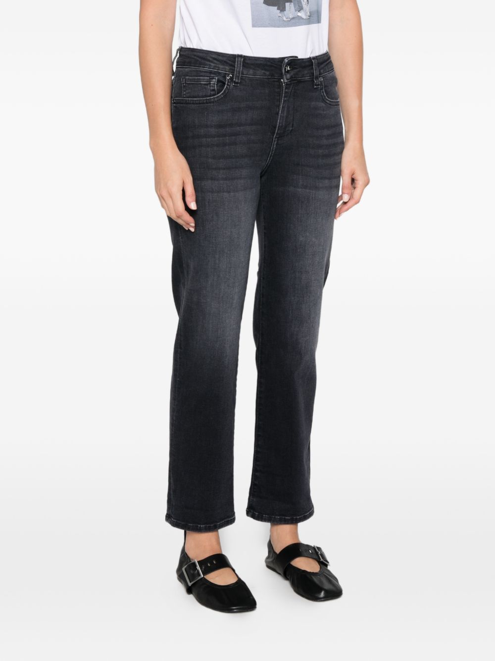 LIUJO Jeans neri regular fit con effetto wash 