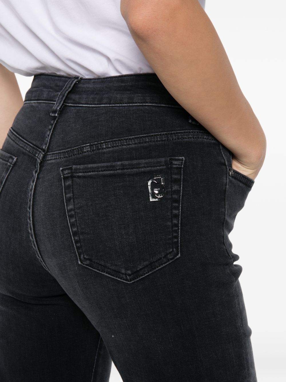 LIUJO Jeans neri regular fit con effetto wash 