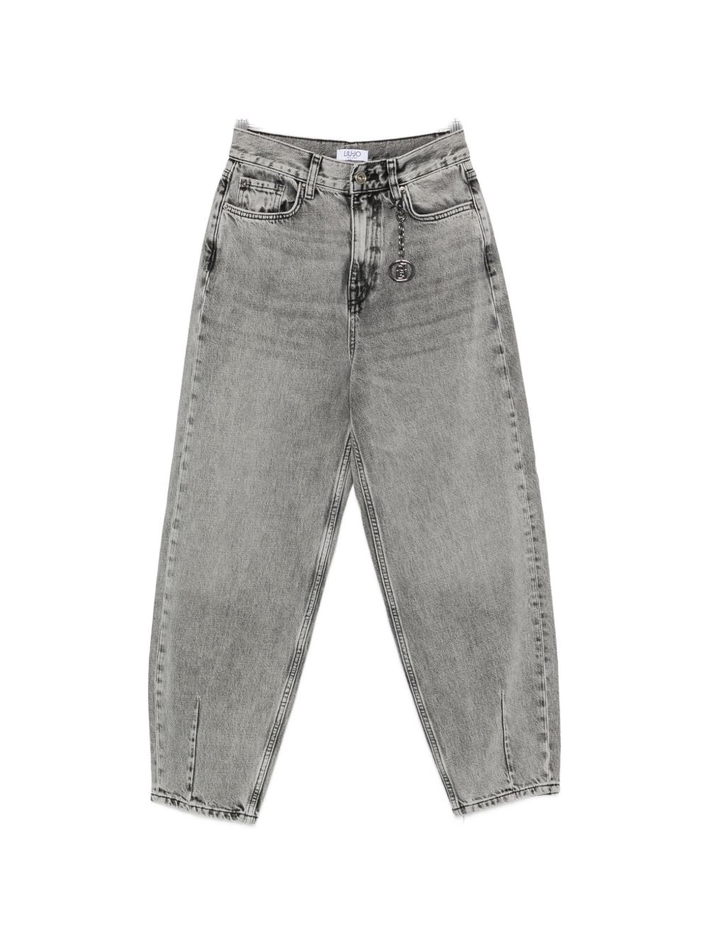 LIUJO Jeans lunghi grigio chiaro a gamba barrel 