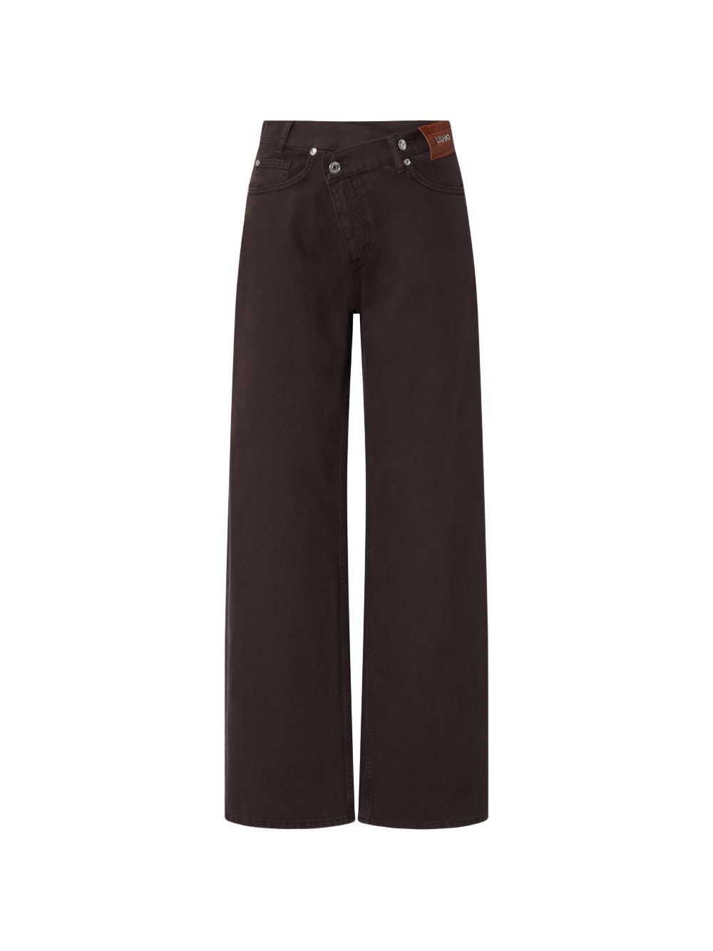 LIUJO Jeans lunghi marroni wide leg 