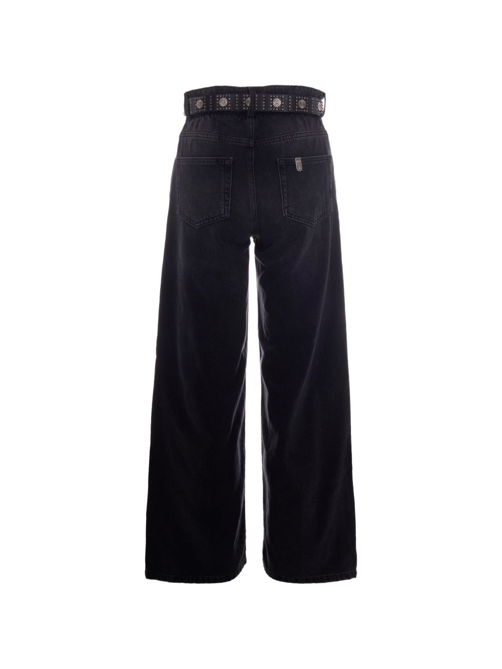 LIUJO Jeans neri regular fit a vita alta con cintura e tasche 