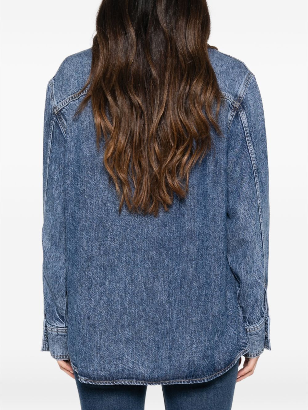 LIUJO Liu Jo x Elodie Camicia Oversize in Denim con Strass 
