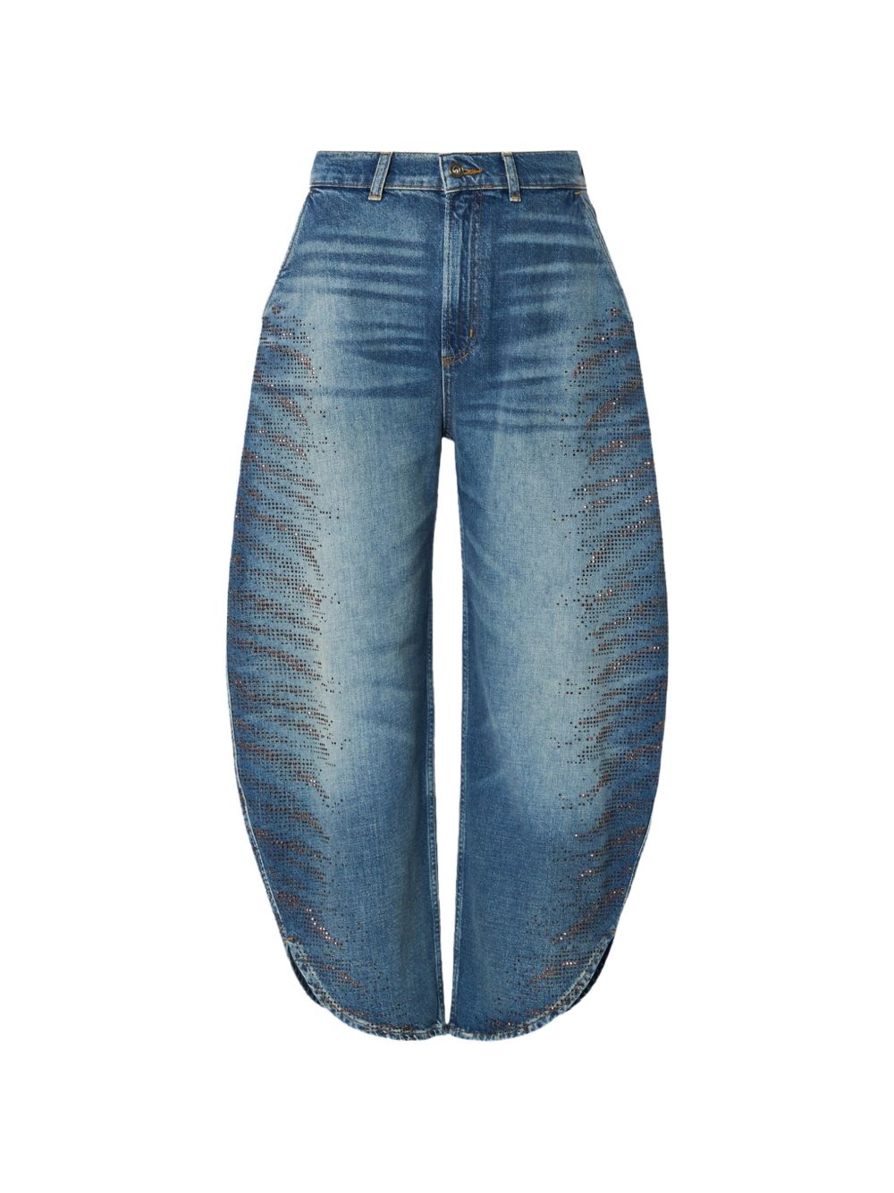 LIUJO Jeans barrel oversize con strass laterali 