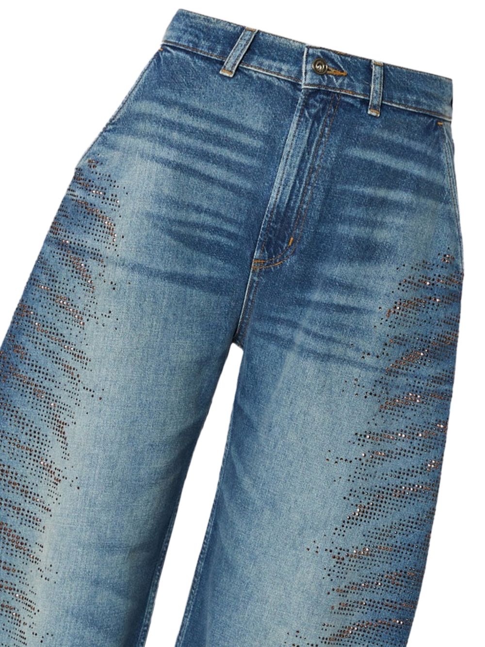 LIUJO Jeans barrel oversize con strass laterali 