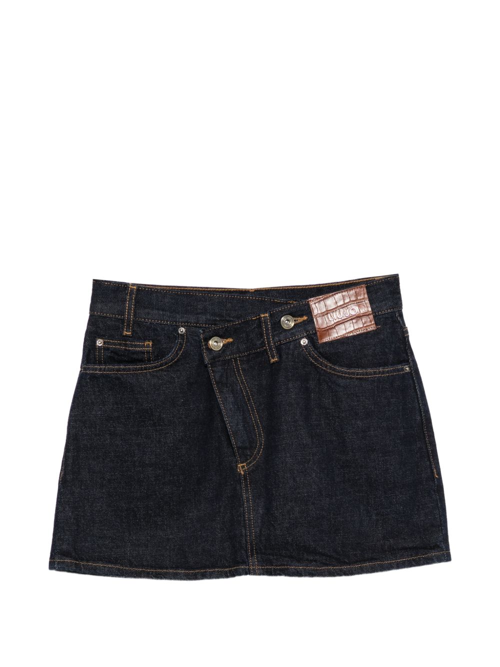 LIUJO Minigonna in denim di cotone blu scuro 