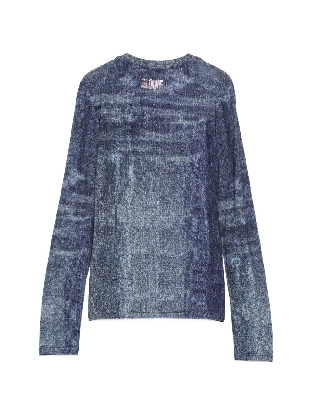 LIUJO T-shirt Elodie a maniche lunghe con stampa denim 