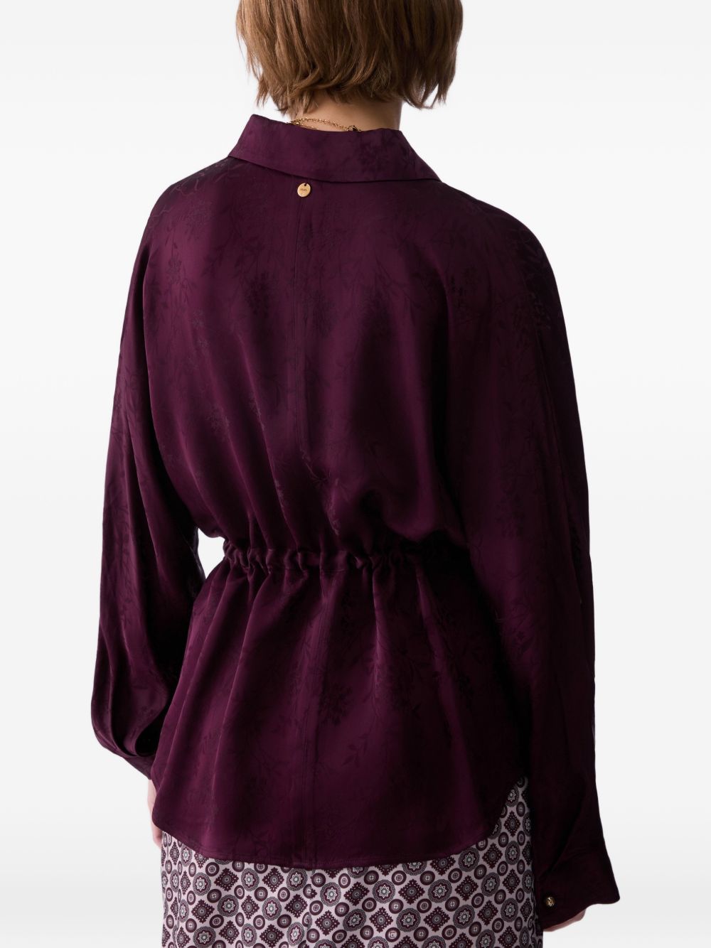 LIUJO Camicia viola con decorazioni floreali 