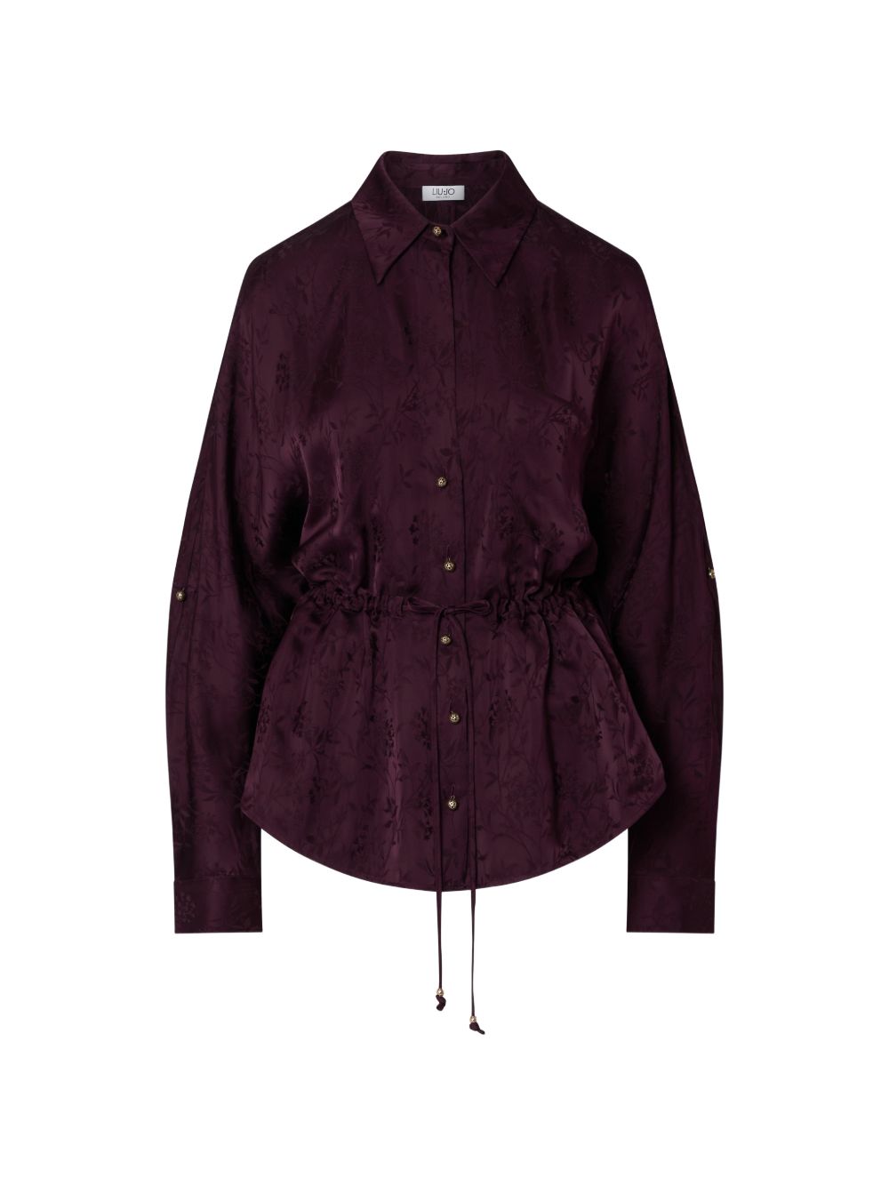 LIUJO Camicia viola con decorazioni floreali 