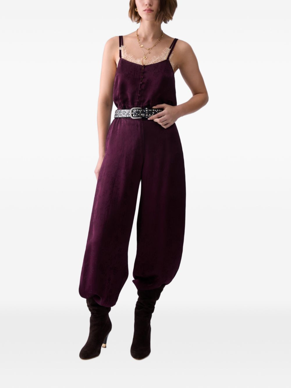LIUJO Pantaloni casual eleganti viola a vita alta 