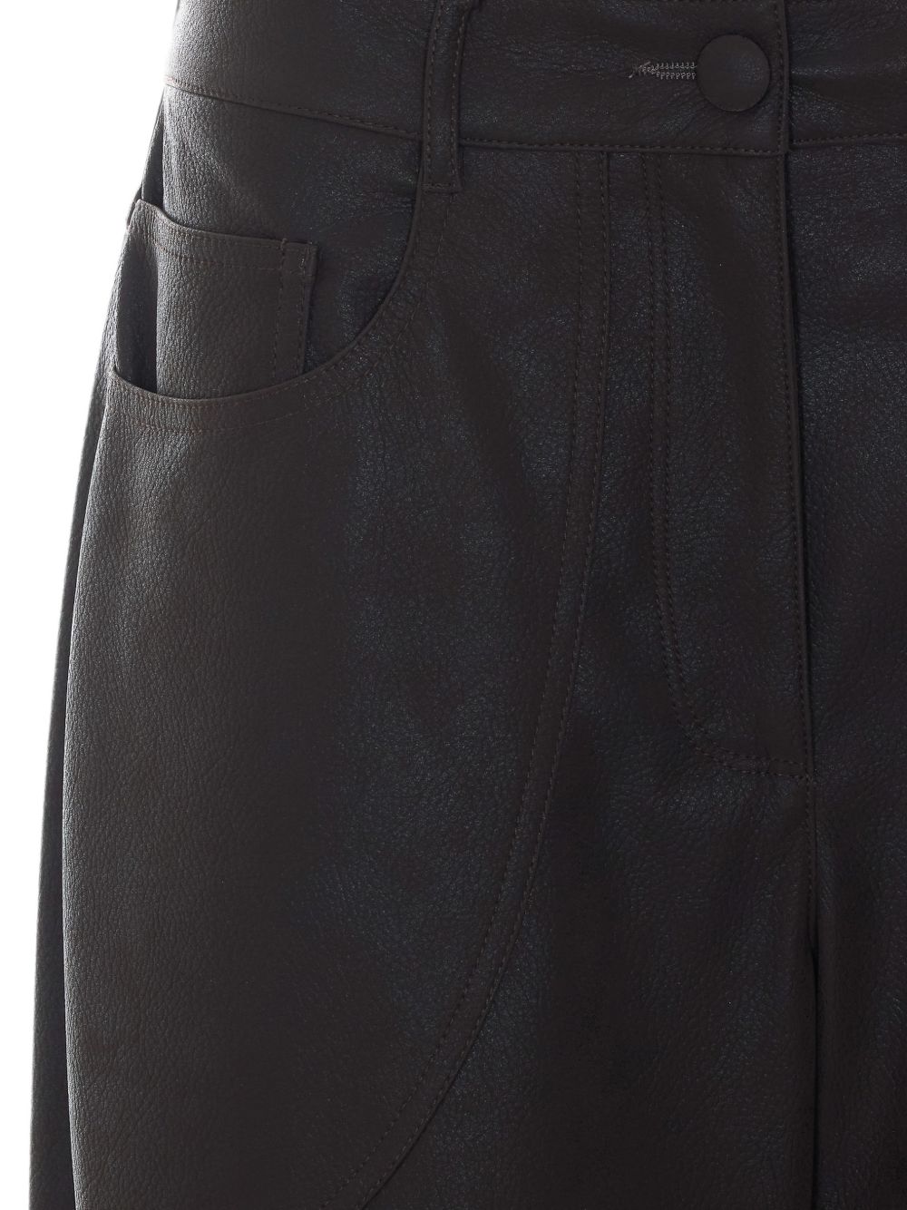 LIUJO Pantaloni casual marroni in ecopelle 