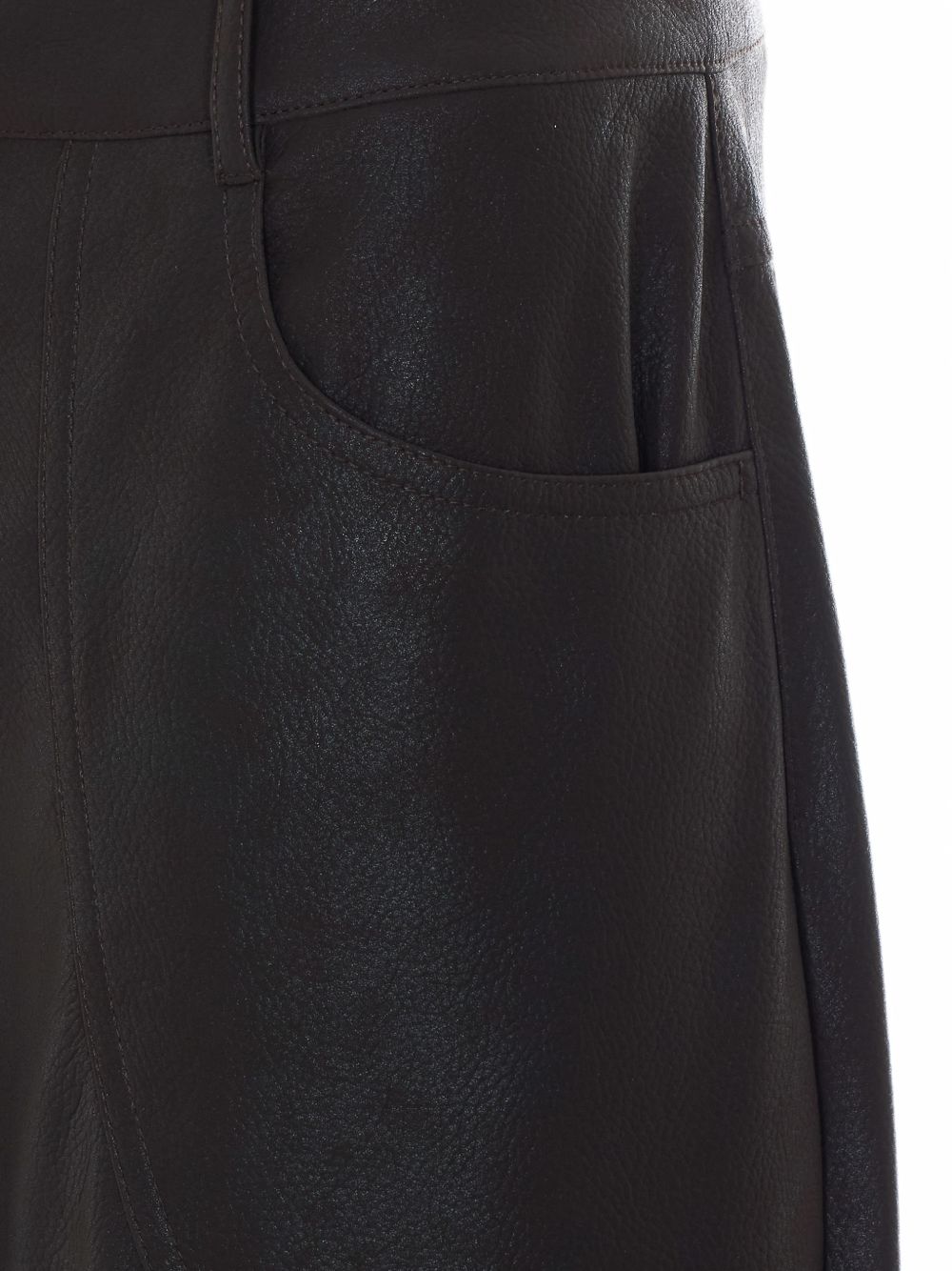 LIUJO Pantaloni casual marroni in ecopelle 