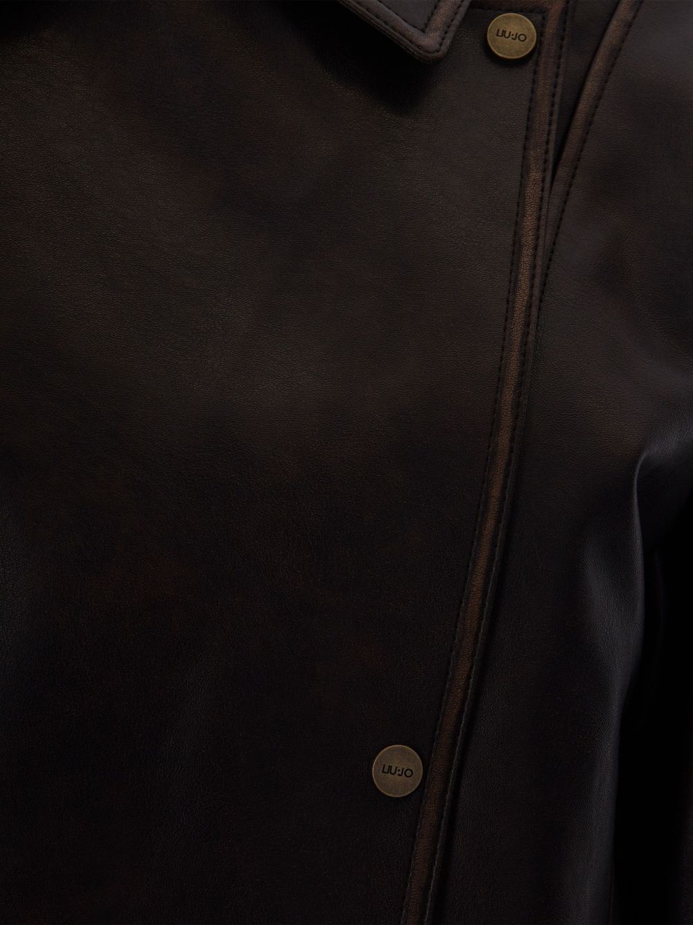 LIUJO Giacca bomber marrone in ecopelle 