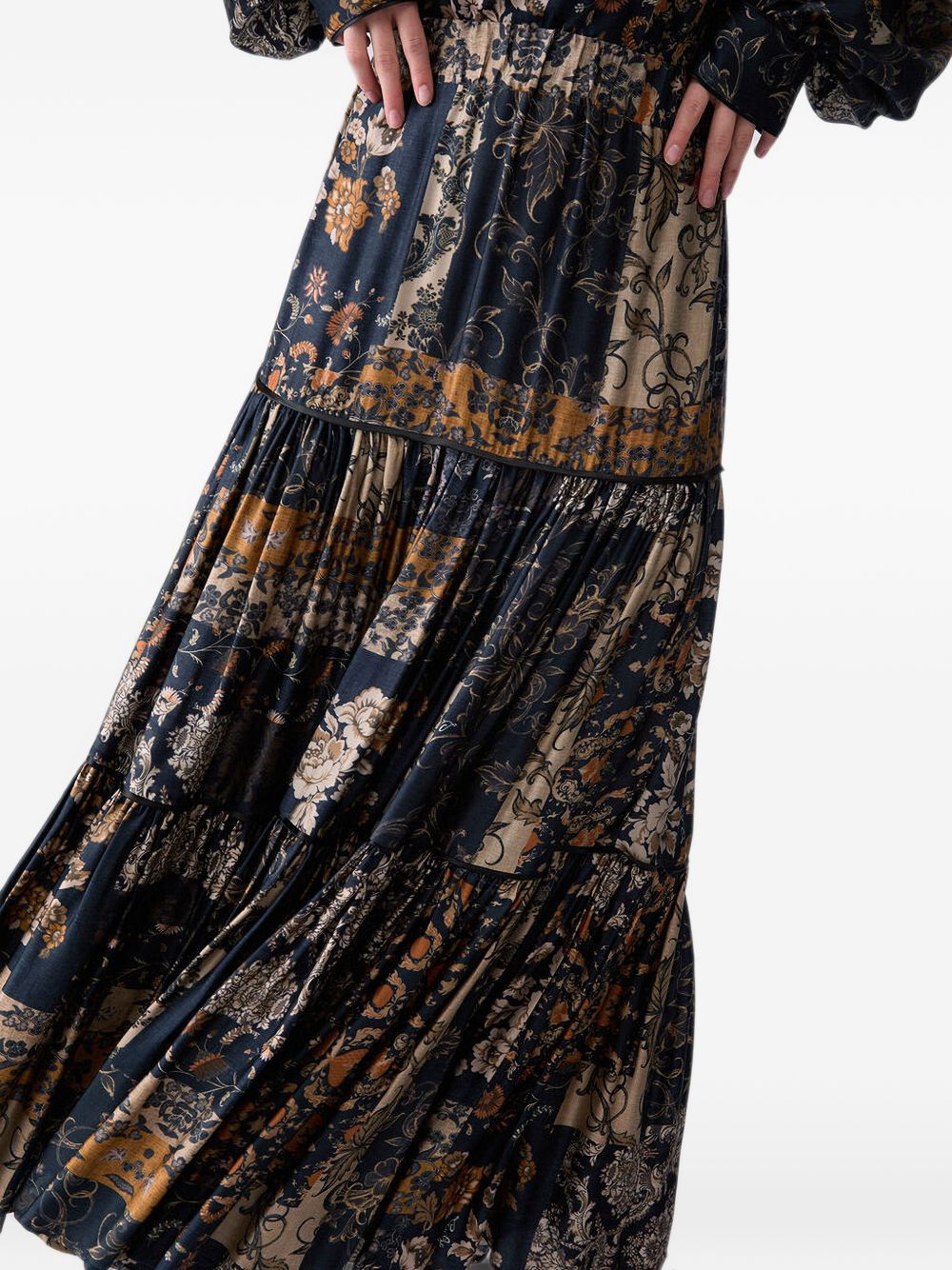 LIUJO Gonna lunga drappeggiata con fantasia floreale 