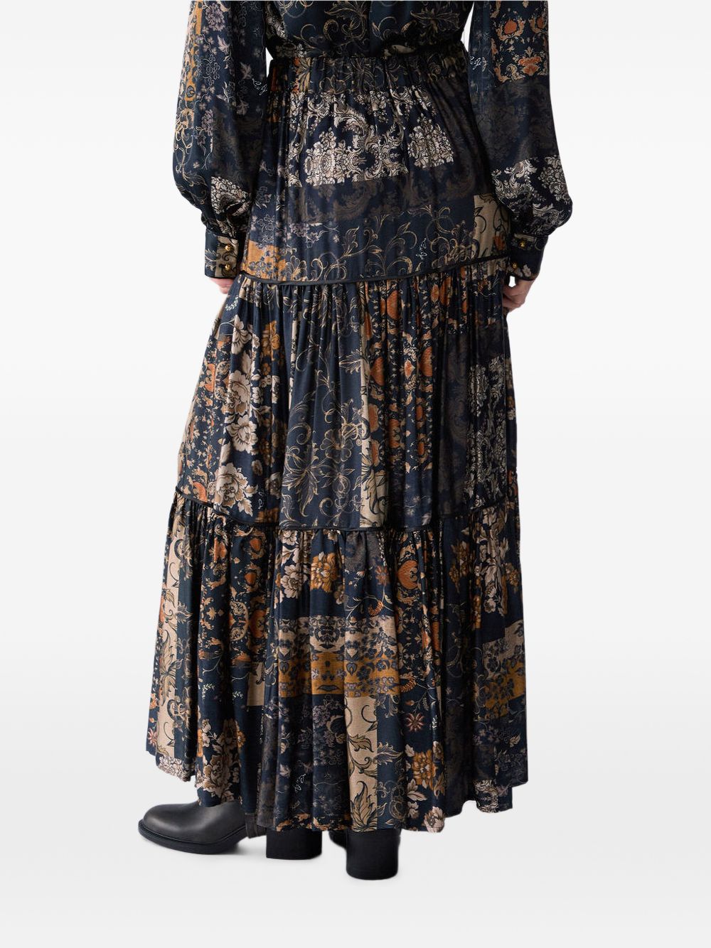 LIUJO Gonna lunga drappeggiata con fantasia floreale 