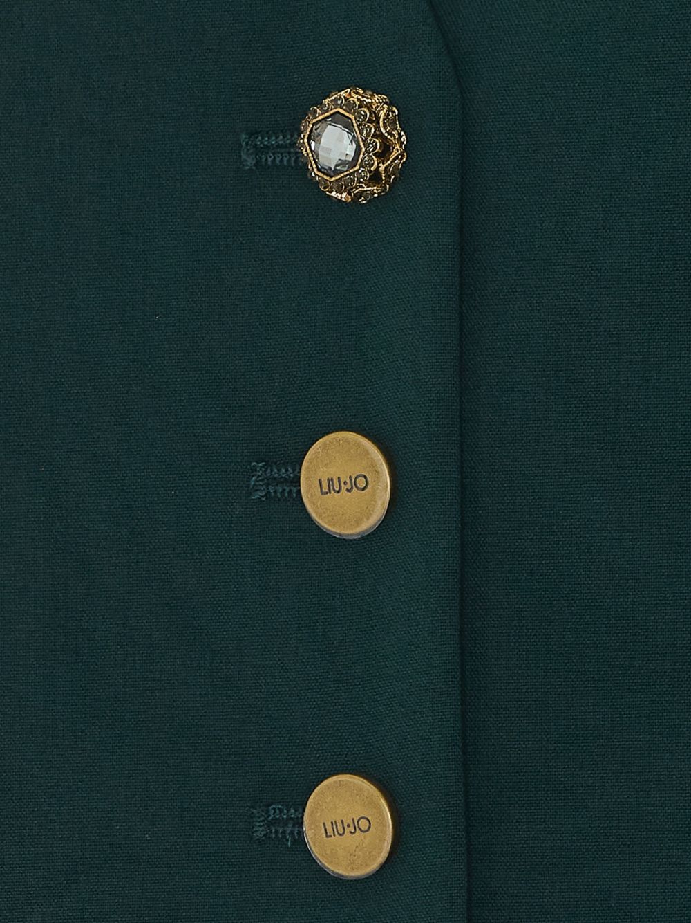 LIUJO Gilet verde con bottoni dorati 