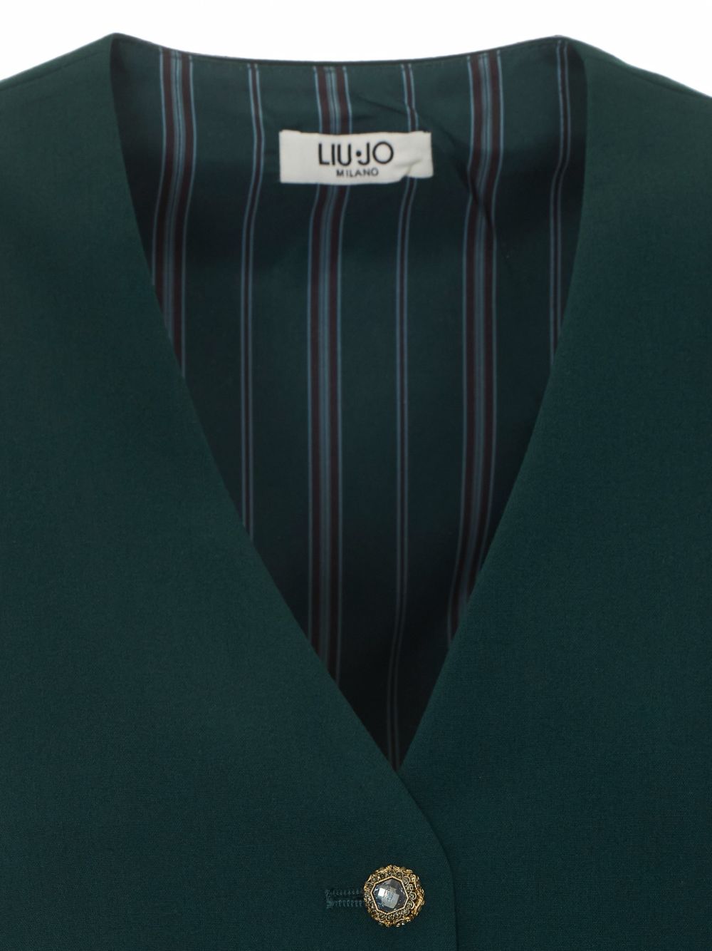 LIUJO Gilet verde con bottoni dorati 