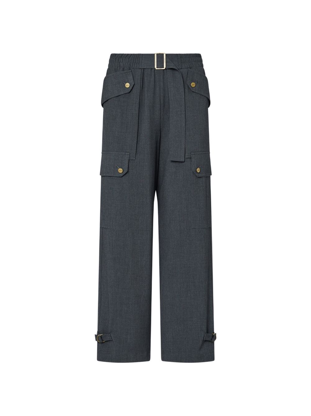 LIUJO Pantaloni casual in tessuto morbido con tasche e cintura 