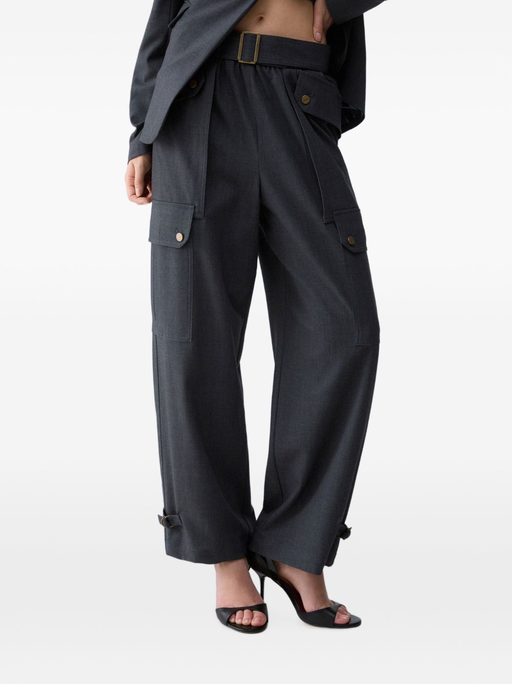 LIUJO Pantaloni casual in tessuto morbido con tasche e cintura 