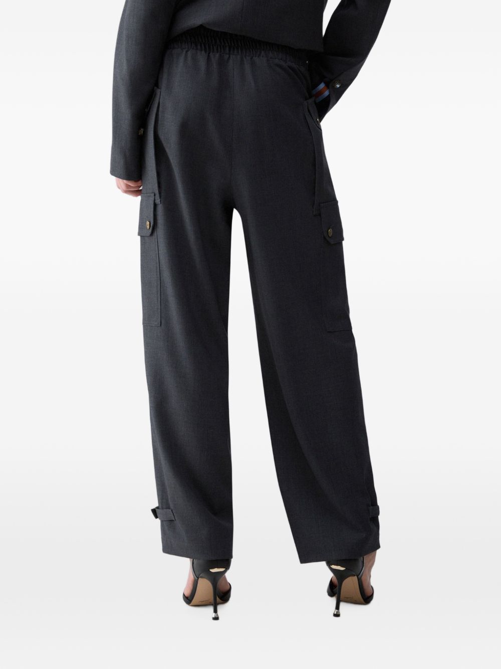 LIUJO Pantaloni casual in tessuto morbido con tasche e cintura 
