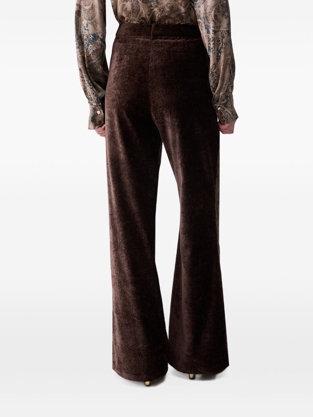 LIUJO Pantaloni a palazzo in velluto marrone 