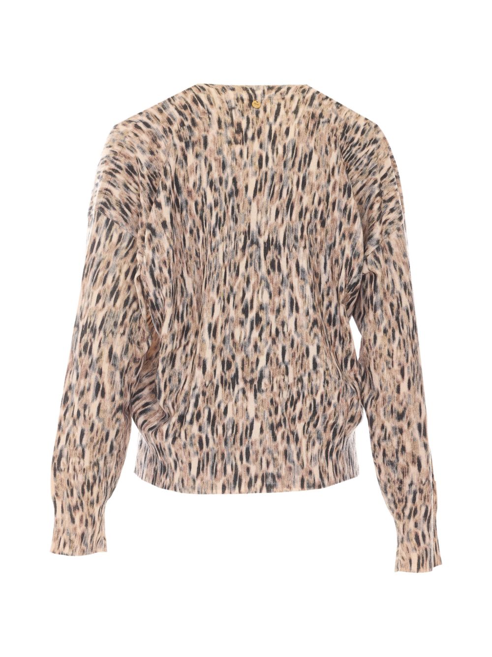 LIUJO Maglia beige con stampa leopardata marrone 