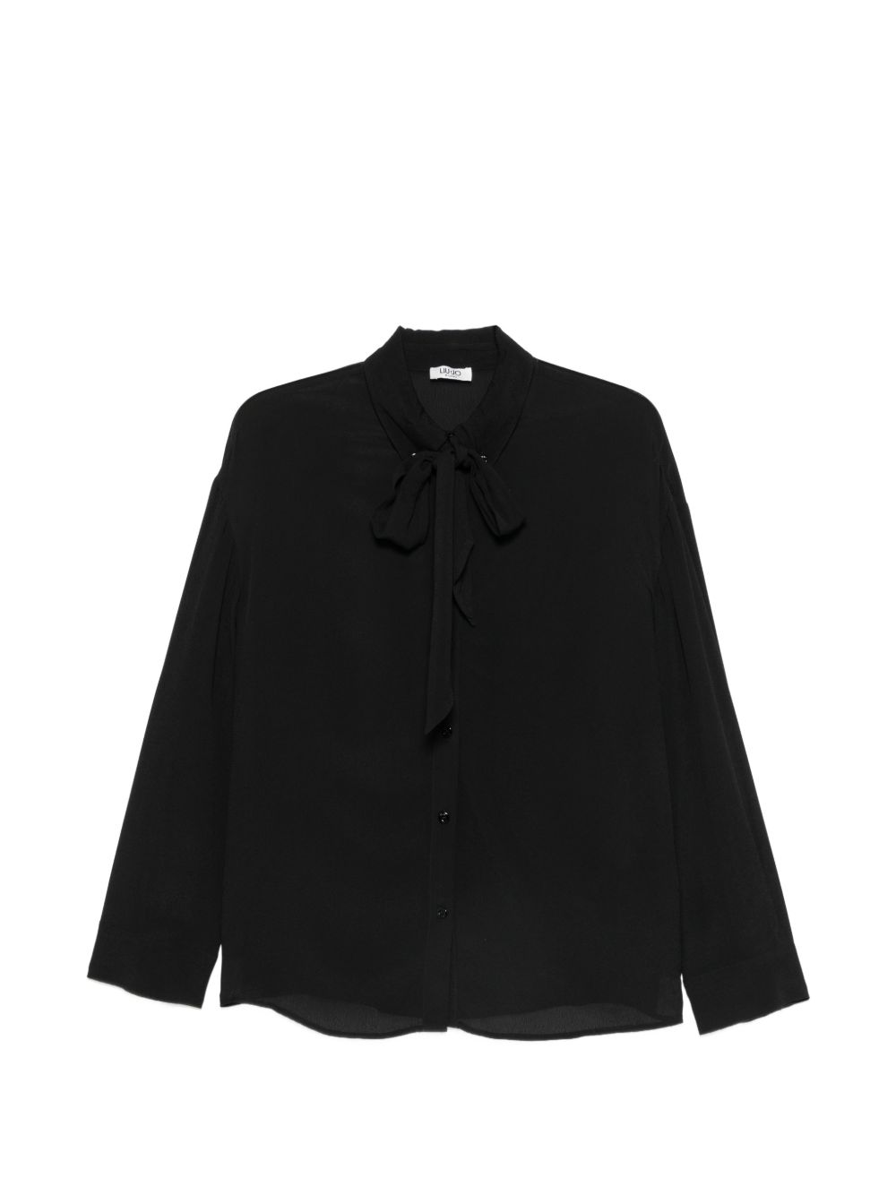 LIUJO Camicia nera con collo lavallière 