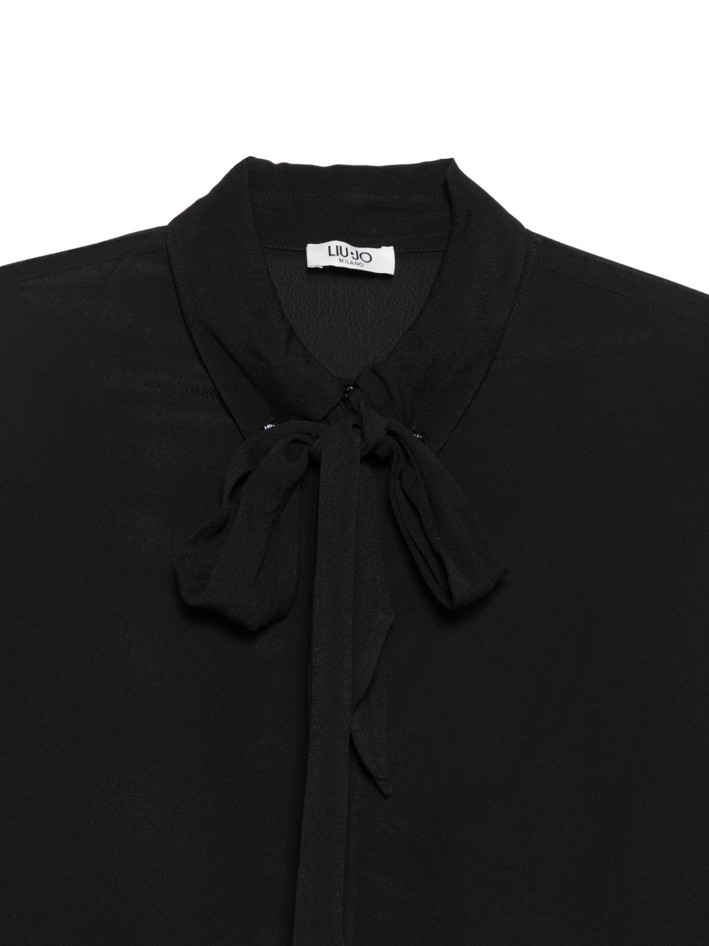 LIUJO Camicia nera con collo lavallière 