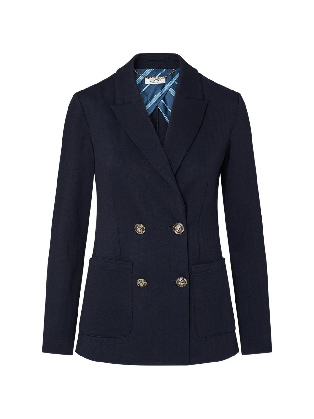 LIUJO Blazer doppiopetto blu con bottoni dorati 