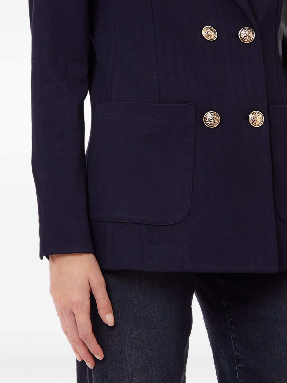 LIUJO Blazer doppiopetto blu con bottoni dorati 