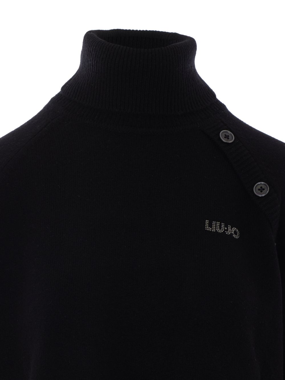 LIUJO Maglia nera a collo alto in lana 