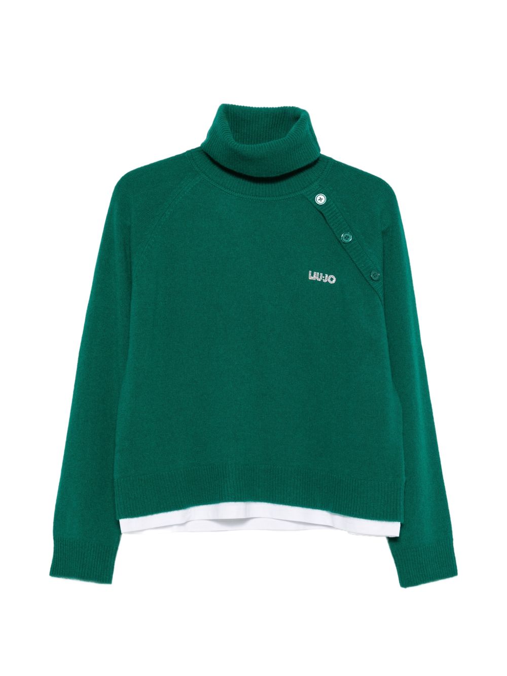LIUJO Maglia verde menta a collo alto in lana 