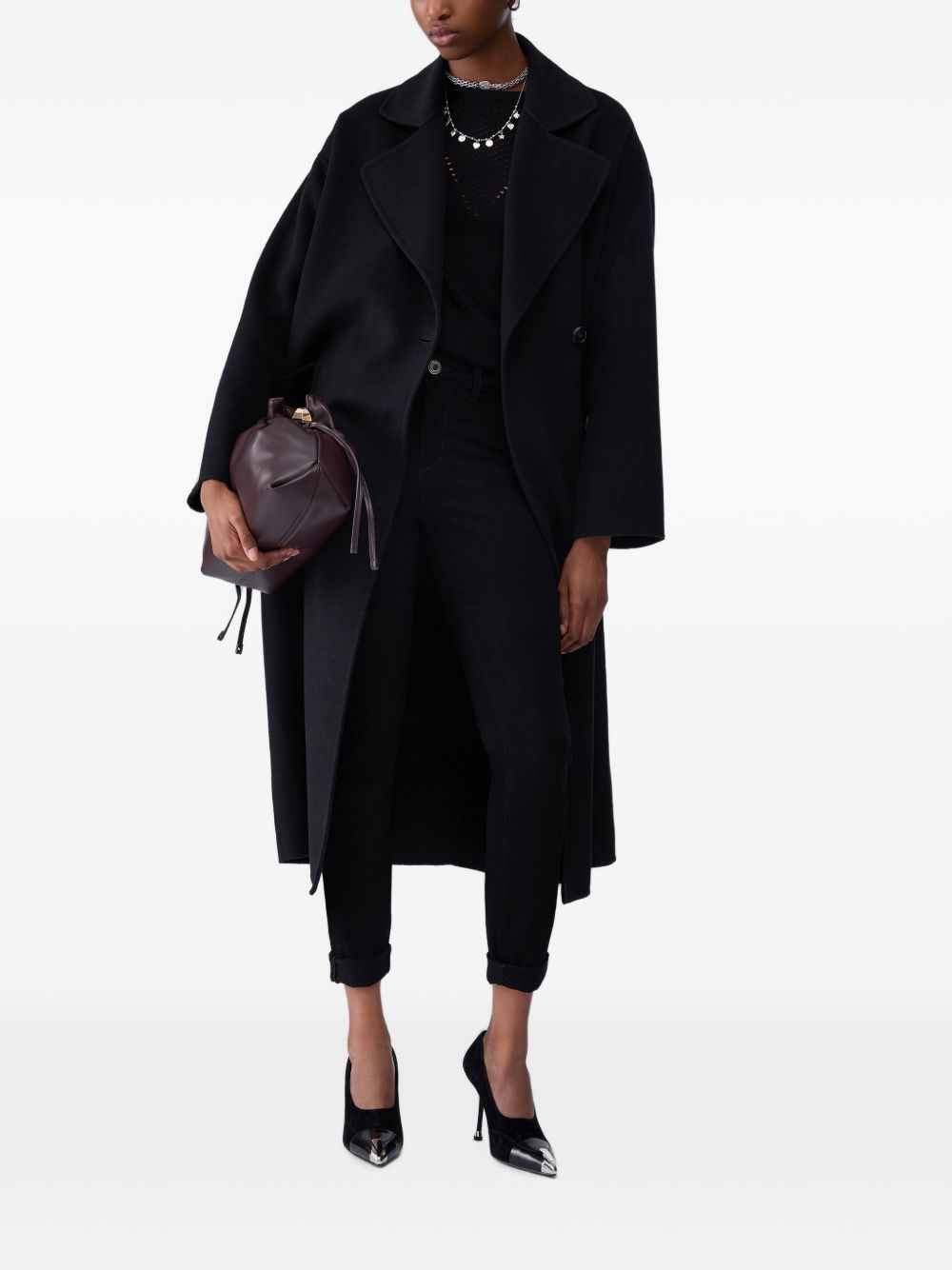LIUJO Cappotto lungo doppiopetto con tasche 