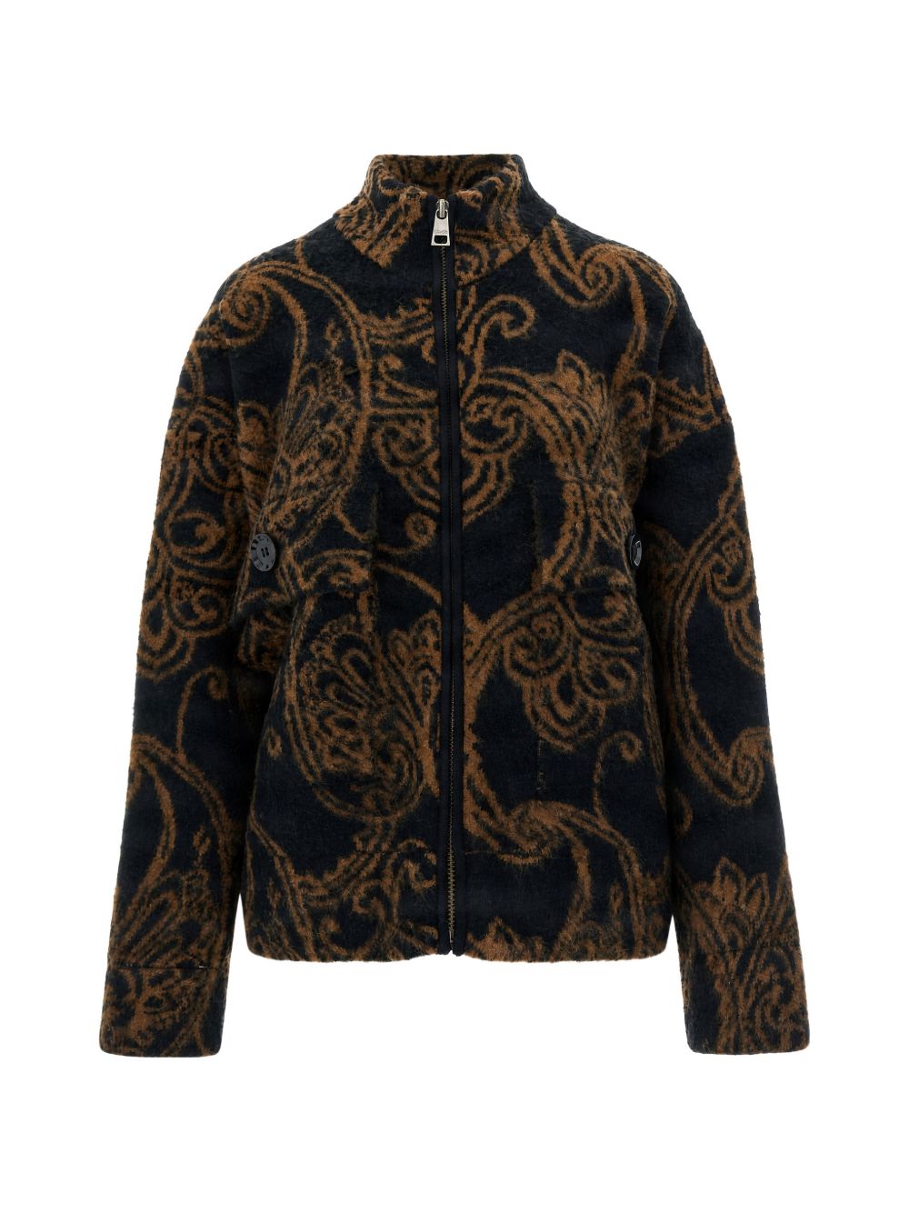 LIUJO Giacca bomber in paillettes con texture floreale firmata 