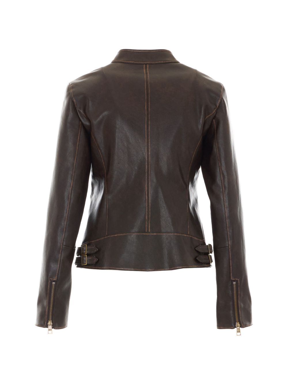 LIUJO Giacca slim marrone in ecopelle 