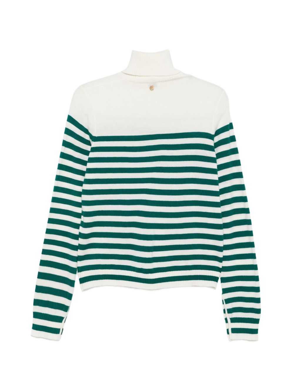 LIUJO Maglia J'ai T'aime a collo alto con righe verdi 